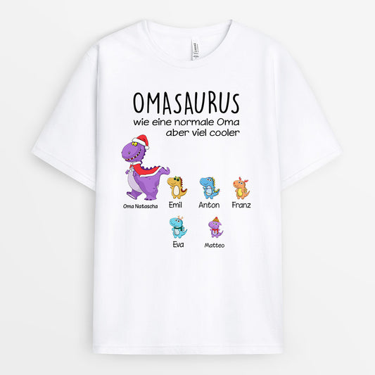 0114AGE2 personalisierte T Shirt geschenke dinosaurier oma mama