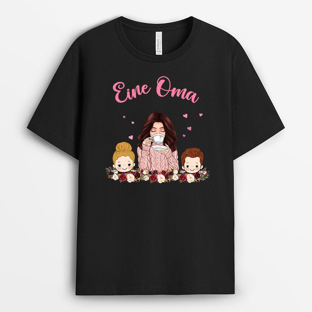 Eine Oma und ihre Enkel - Personalisierte Geschenke | T-Shirt für Oma/Mama