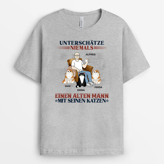 0138AGE1 personalisierte T Shirt geschenke katzen katzenliebhaber mann