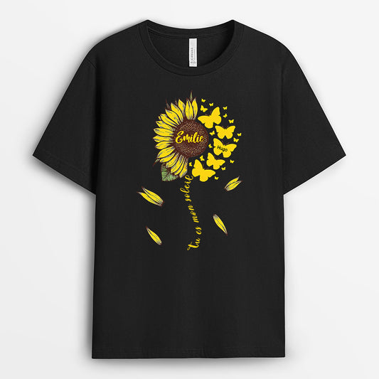 0142AFR1 present Personnalise T shirt fleur maman mamie papillons