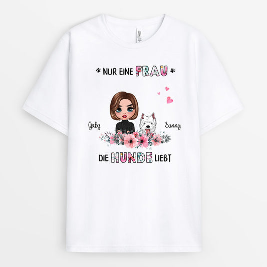 0169AGE1 personalisierte T Shirt geschenke hunde hundeliebhaber blume