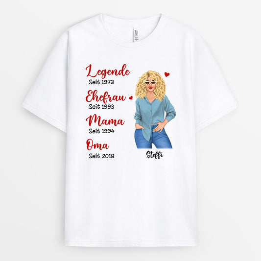 0198AGE1 personalisierte T Shirt geschenke legende oma mama