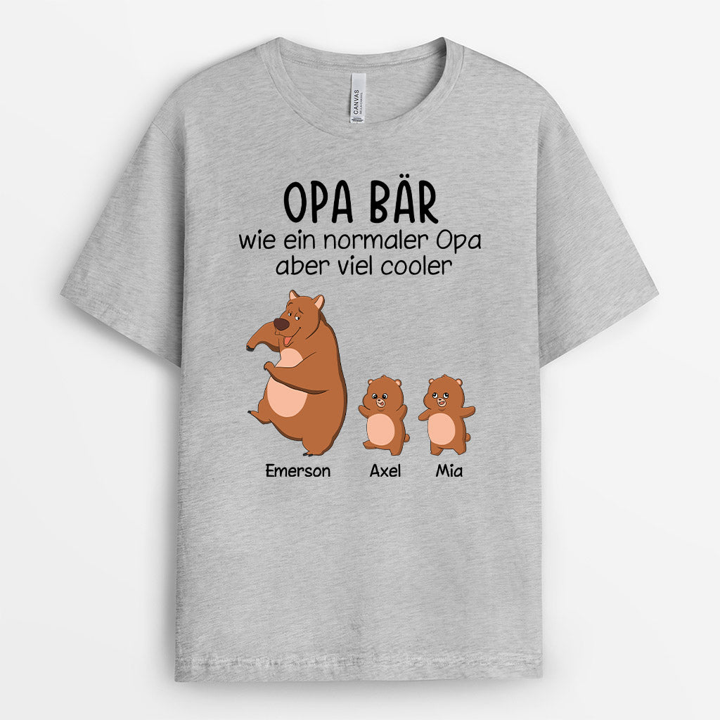 Opa Bär Papa Bär  - Personalisierte Geschenke | T-Shirt für Opa/Papa