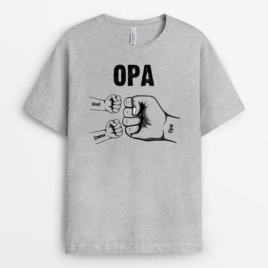 0263A100BGE2 individuelle T Shirt aufmerksamkeiten fauststoss opa papa kinder