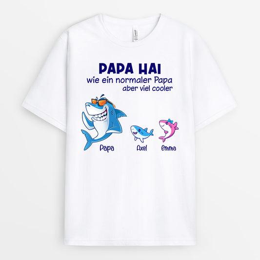 0271A140BGE1 personalisierte T Shirt geschenke hai opa papa kinder