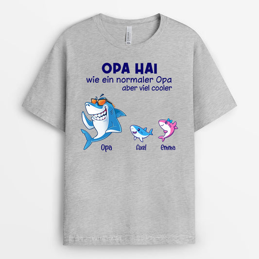 0271A140BGE2 individuelle T Shirt aufmerksamkeiten hai opa papa kinder
