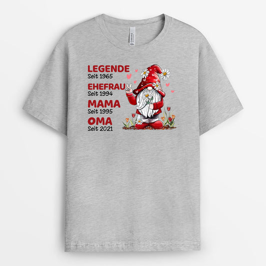 0297A200AGE2 individuelle T Shirt aufmerksamkeiten zwerg oma mama lengende