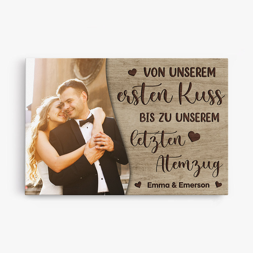 Von Unserem Ersten Kuss - Personalisierte Geschenke | Leinwand für Paare/Pärchen