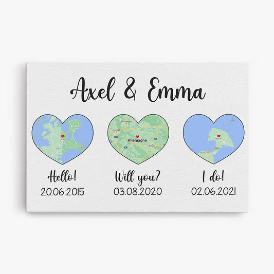 0430C500GGE1 Personalisierte Geschenke Leinwand Karten Paare