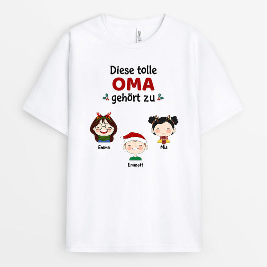 0494AGE1 Personalisierte Geschenke T Shirt Enkel Oma Mama