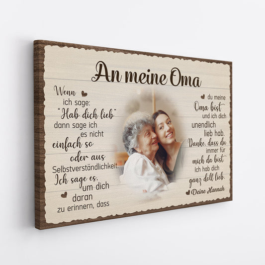 0502CGE3 Personalisierte Geschenke Leinwand Foto Oma Mama