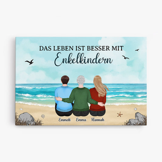 0514CGE1 Personalisierte Geschenke Leinwand Enkelkinder Oma Mama
