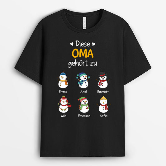 0524AGE2 Personalisierte Geschenke T Shirt Weihnachten Enkelkinder Oma Mama