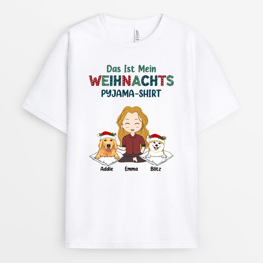0532AGE1 Personalisierte Geschenke T Shirt Hunde Oma Mama Weihnachten