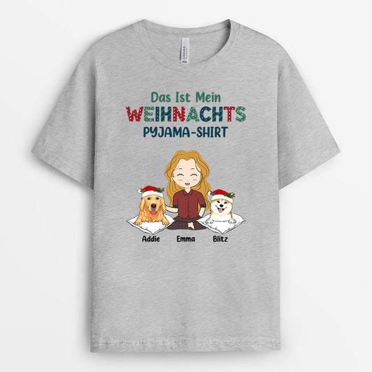 0532AGE2 Personalisierte Geschenke T Shirt Hunde Oma Mama Weihnachten