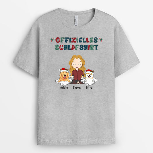 0538AGE2 Personalisierte Geschenke T Shirt Hunde Oma Mama Weihnachten