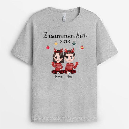 0557AGE1 Personalisierte Geschenke T Shirts Frau Mann Paare Parchen Weihnachten