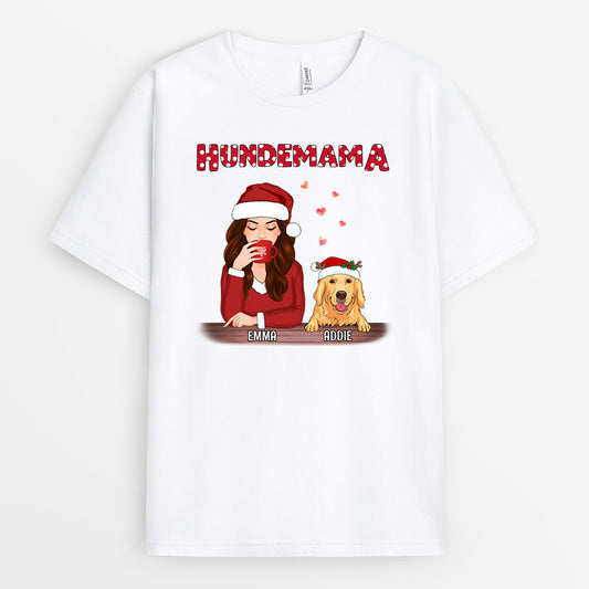 0576AGE2 Personalisierte Geschenke T Shirt Hunde Hundemama Hundebesitzer Weihnachten