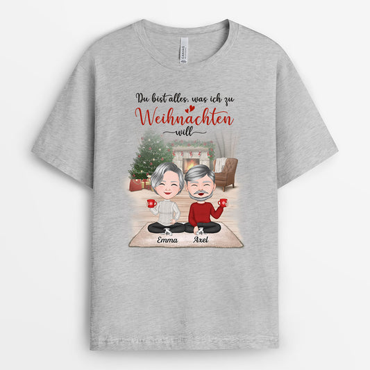 0580AGE2 Personalisierte Geschenke T Shirt Frau Mann Paare Parchen Weihnachten