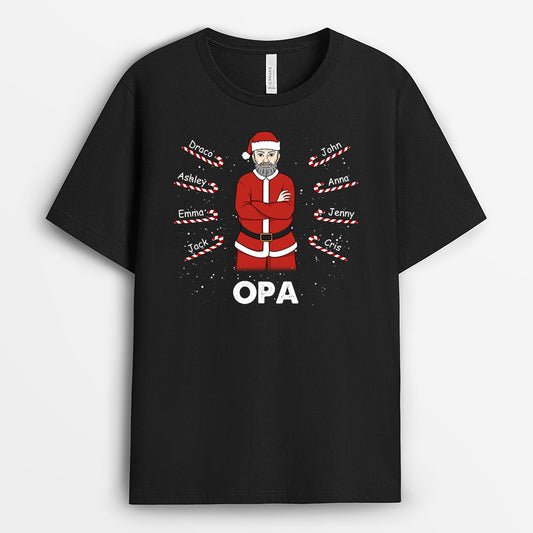 0591AGE1 Personalisierte Geschenke T Shirt Weihnachtsmann Sussigkeiten Papa Opa Weihnachten