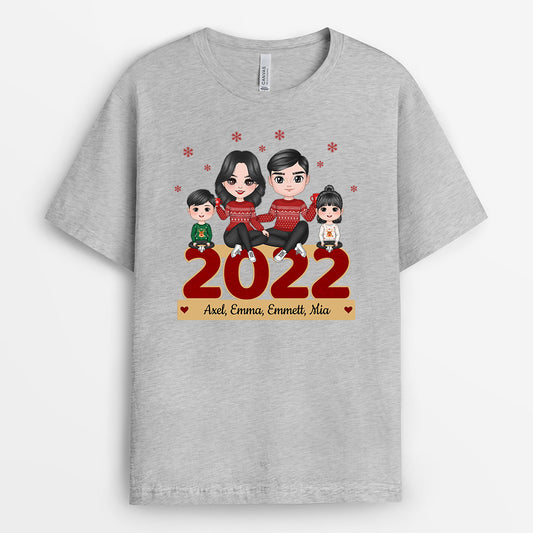 0612AGE1 Personalisierte Geschenke T Shirt Mama Papa Familie Weihnachten