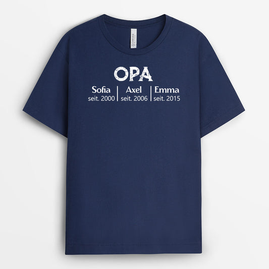 0617AGE2 Personalisierte Geschenke T Shirt Kindernamen Papa Opa Vatertag