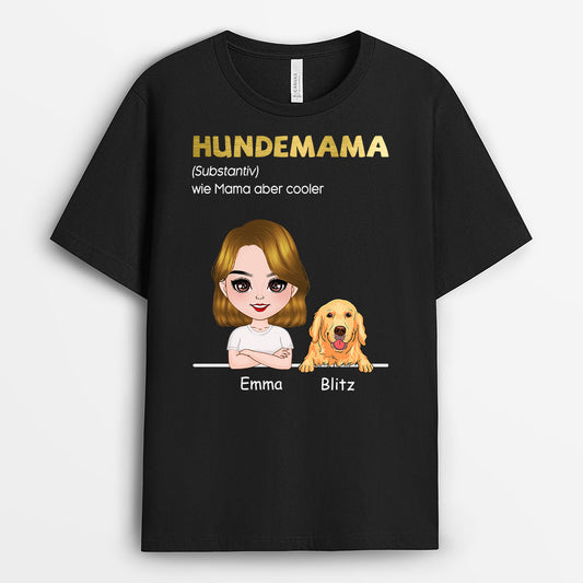 0688AGE2 Personalisierte Geschenke T Shirt Hunde Hundemama Hundebesitzer
