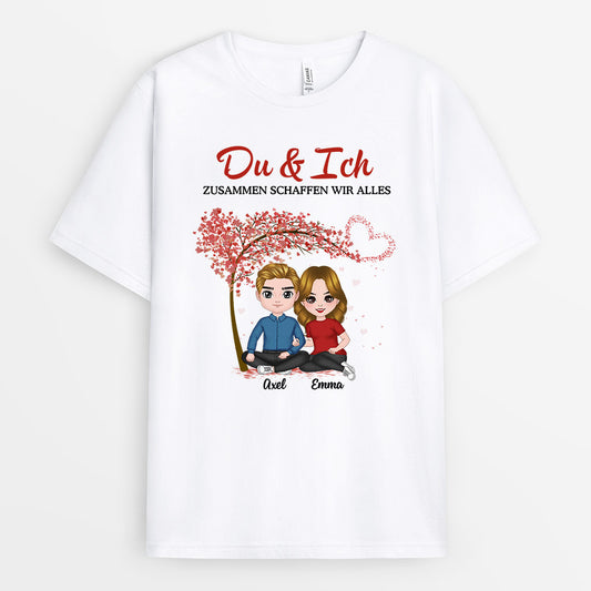 0710Age2 Personalisierte Geschenke T Shirt Freundin Freund Paare Parchen Valentinstag