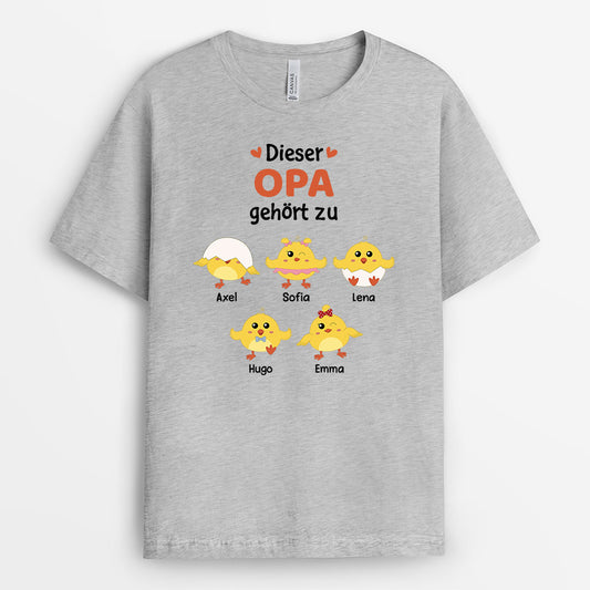 0750AGE2 Personalisierte Geschenke T Shirt Kinder Papa Opa