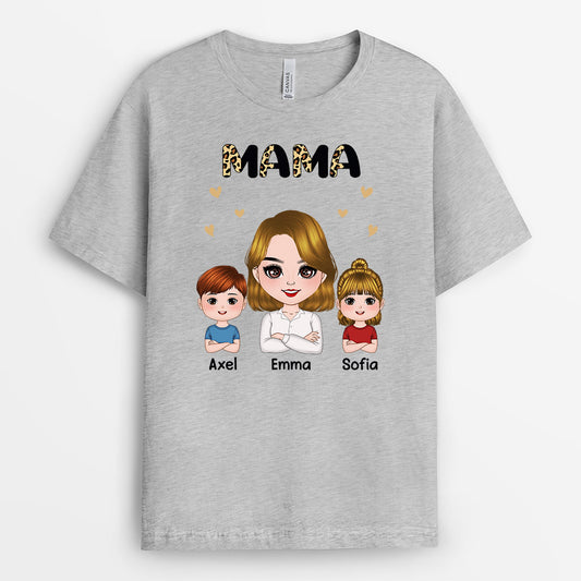 0756A530AGE1 Personalisierte Geschenke T Shirt Leopard Mama Oma
