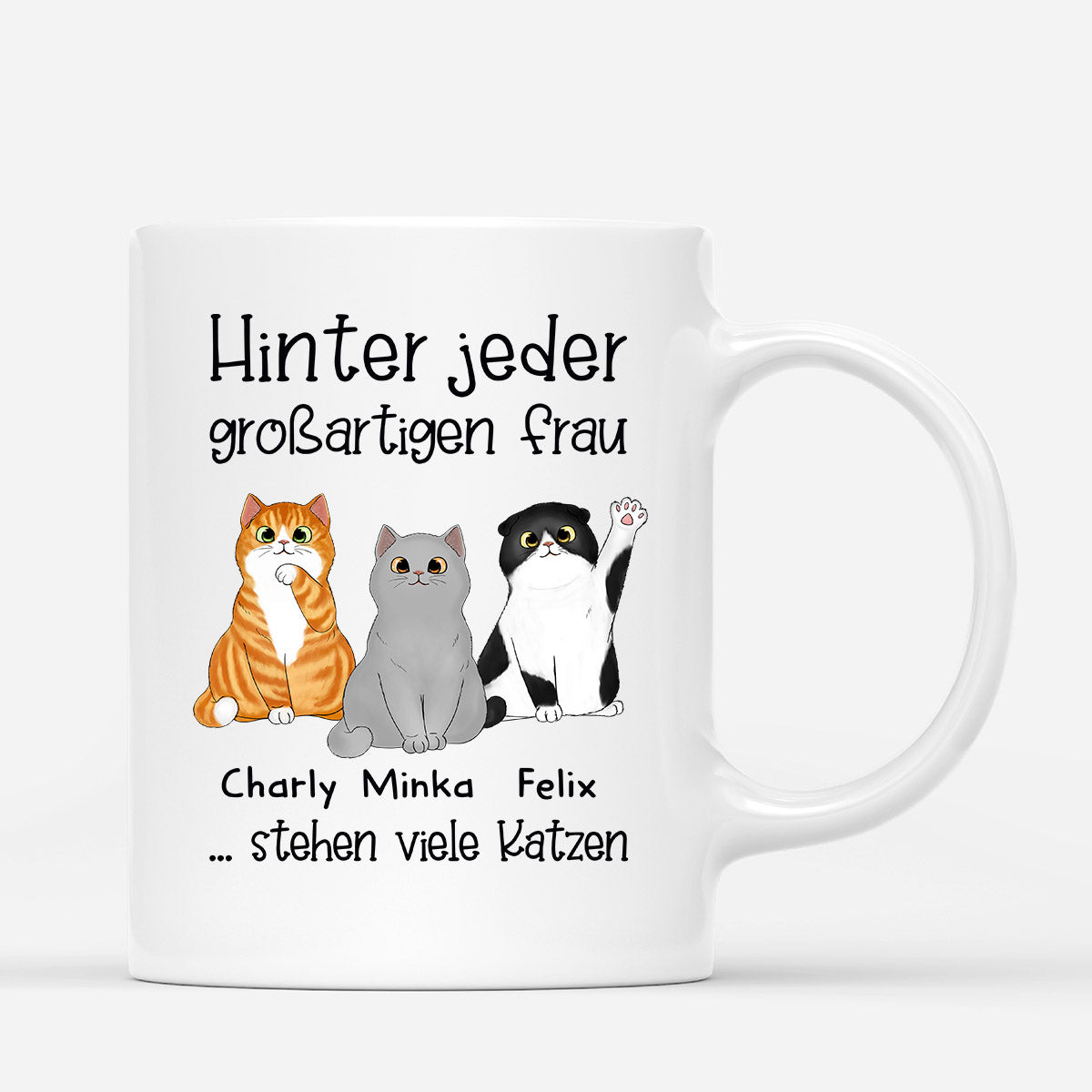 Hinter Jeder Großartigen Frau - Personalisierte Geschenke | Tasse für Katzenbesitzer