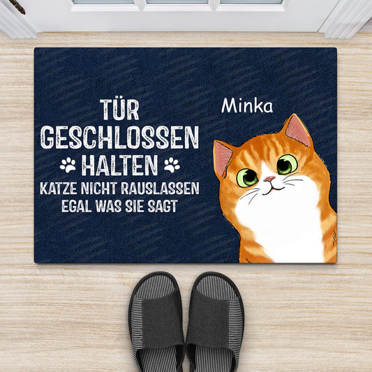 0764DGE2 Personalisierte Geschenke Fussmatte Katzen Katzenbesitzer