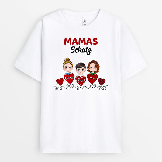 0783AGE1 Personalisierte Geschenke T Shirt Herzen suss Enkelkinder Mama Oma