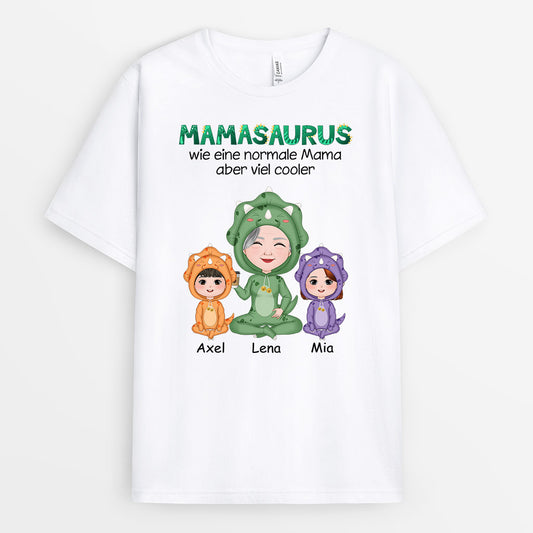 0791AGE1 Personalisierte Geschenke T Shirt Saurus Kinder Enkelkinder Mama Oma