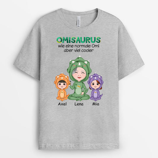 0791AGE2 Personalisierte Geschenke T Shirt Saurus Kinder Enkelkinder Mama Oma