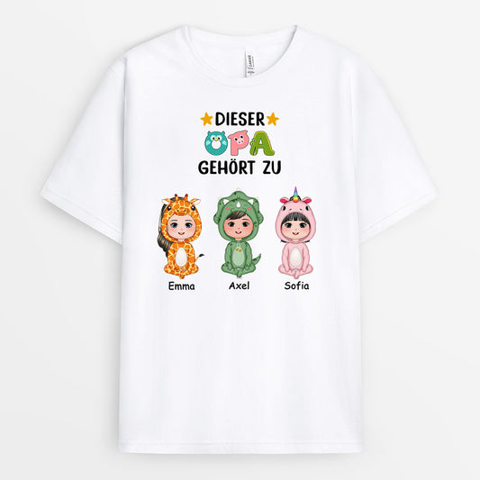 0792AGE1 Personalisierte Geschenke T Shirt Tierer Kinder Enkelkinder Opa Papa_89bc84a8 169d 4f35 abec cfb18dfea331
