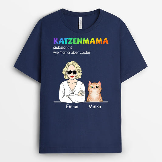 0798AGE2 Personalisierte Geschenke T Shirt Katzen Katzenliebhaber Katzenbesitzer