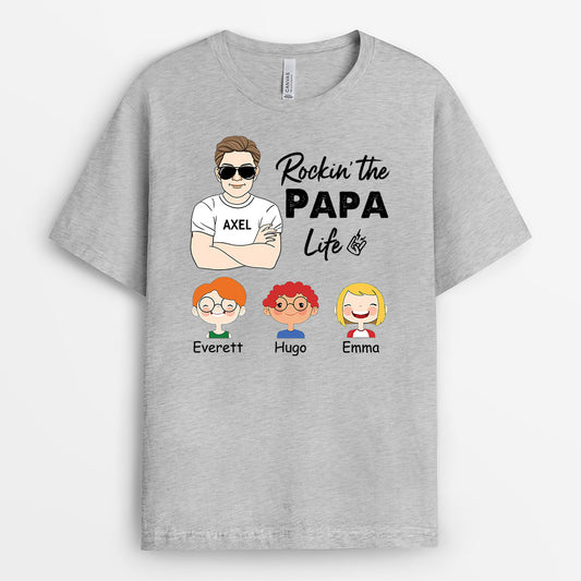 0825AGE2 Personalisierte Geschenke T Shirt Kinder Enkel Papa Opa