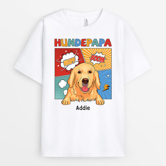 0833AGE1 Personalisierte Geschenke T Shirt Hunde Hundebesitzer Hundepapa