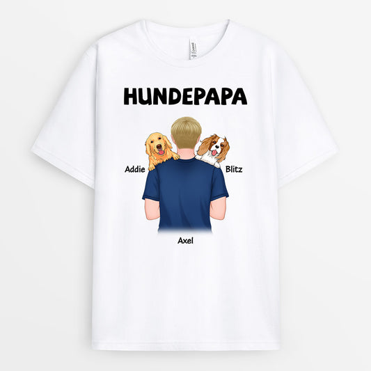 0834AGE1 Personalisierte Geschenke T Shirt Hunde Hundebesitzer Hundepapa