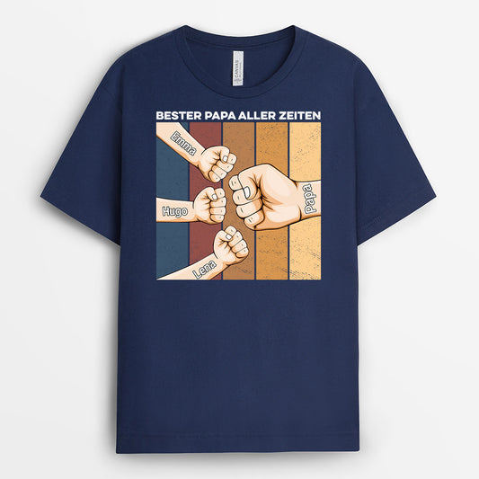 0868AGE1 Personalisierte Geschenke T Shirt Fauststoss Kinder Enkelkinder Papa Opa