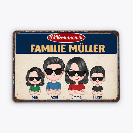 0896EGE1 Personalisierte Geschenke Outdoor Turschild Mama Papa Familie