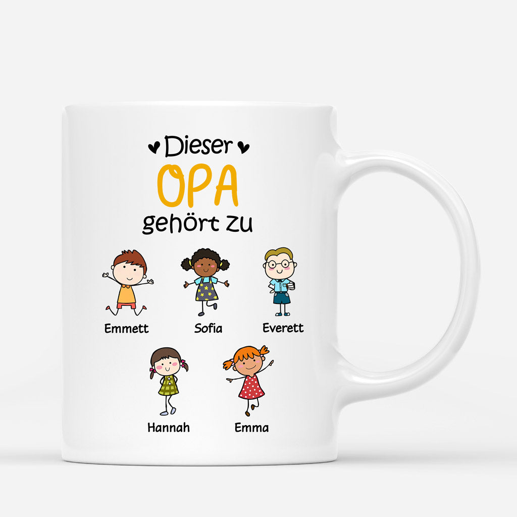 Dieser Opa Gehört Zu - Personalisierte Geschenke | Tasse für Papa/Opa