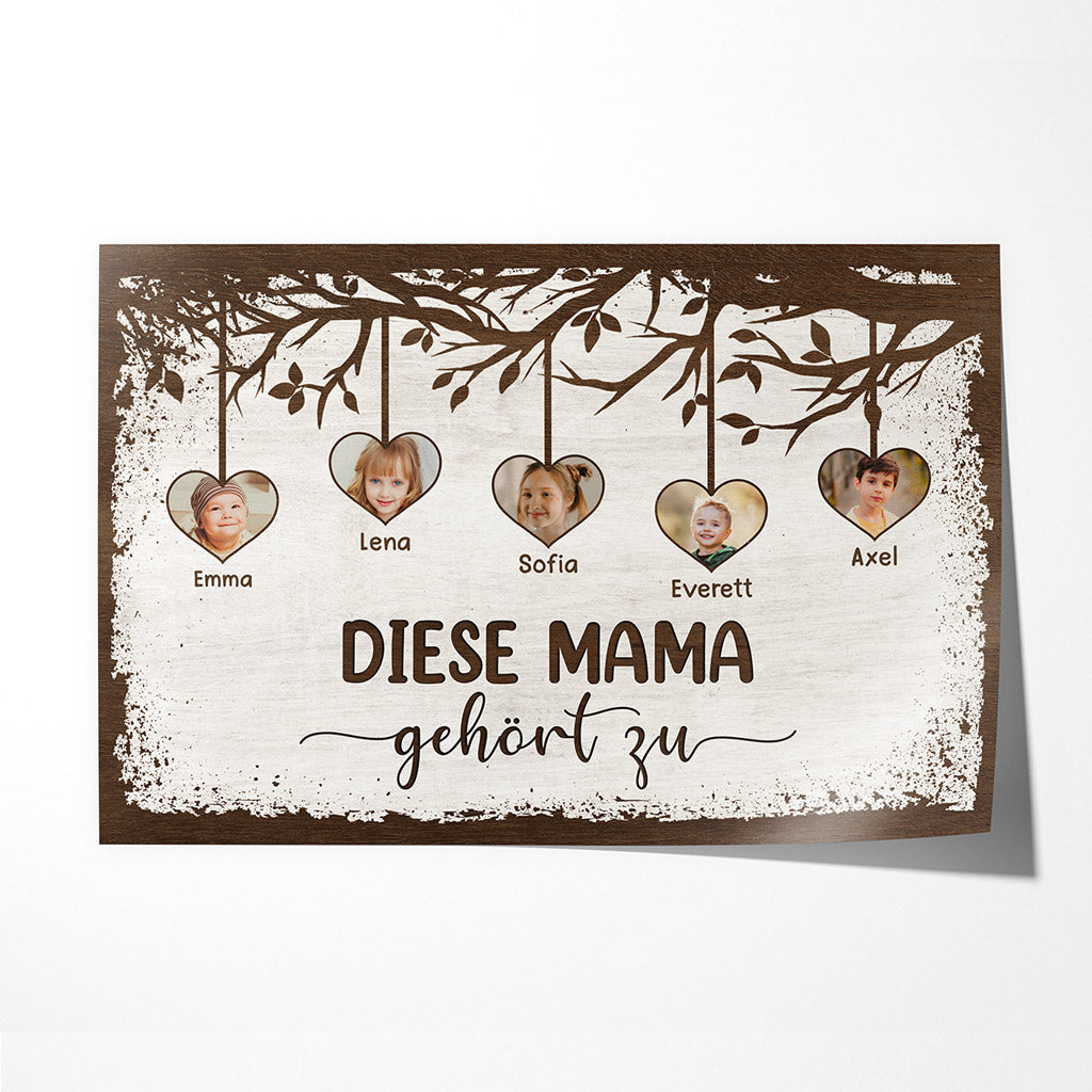 Diese Mama Gehört Zu - Personalisierte Geschenke | Poster für Mama/Oma