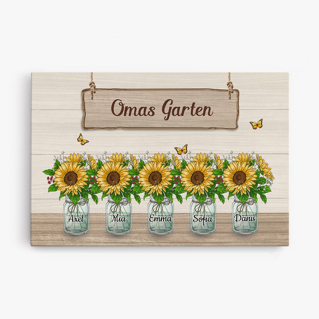 Omas Garten - Personalisierte Geschenke | Leinwand für Mama/Oma