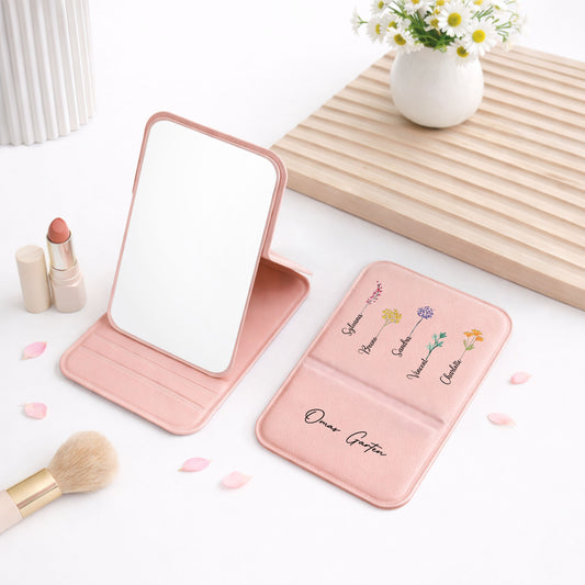 0065AGE1 mamas garten blumen  schmetterlinge personalisiertes geschenk  taschenspiegel omamama 0065aj8v5a_2