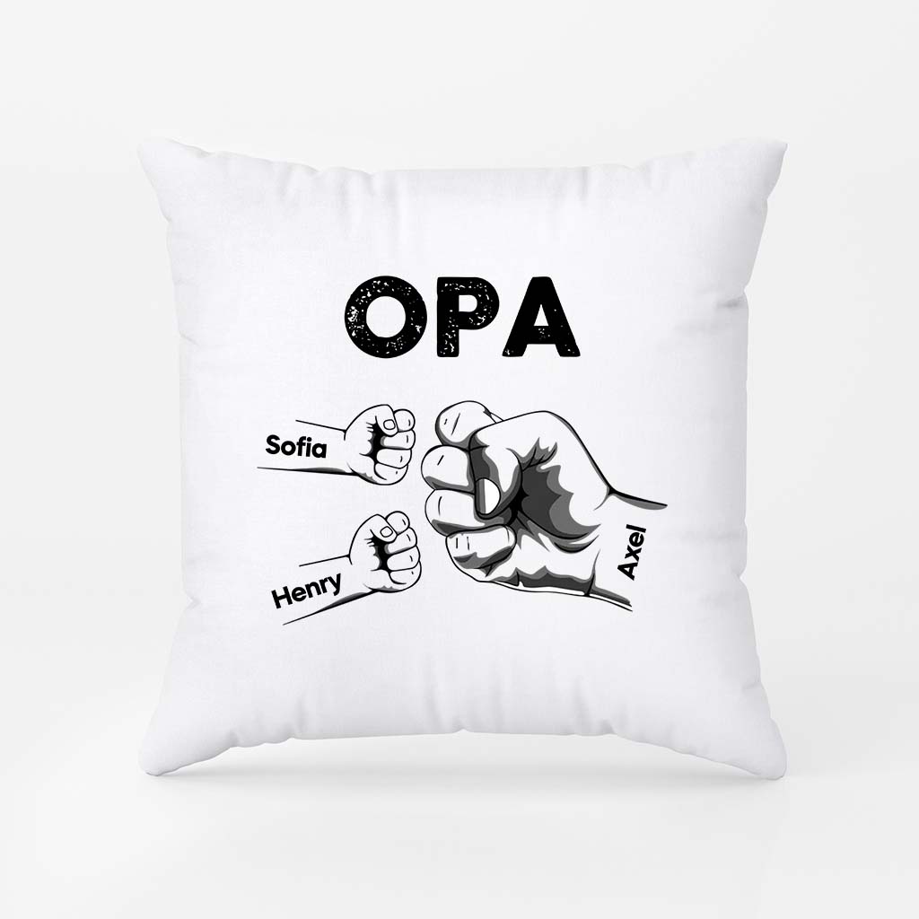 Opa Enkelkinder Und Die Faust - Personalisiertes Geschenk | Kissen für Opas