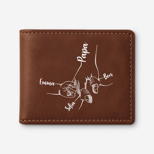 0321JGE1 papa und kinder hand in hand geldborse herren personalisiert_ 0321JKQ8B