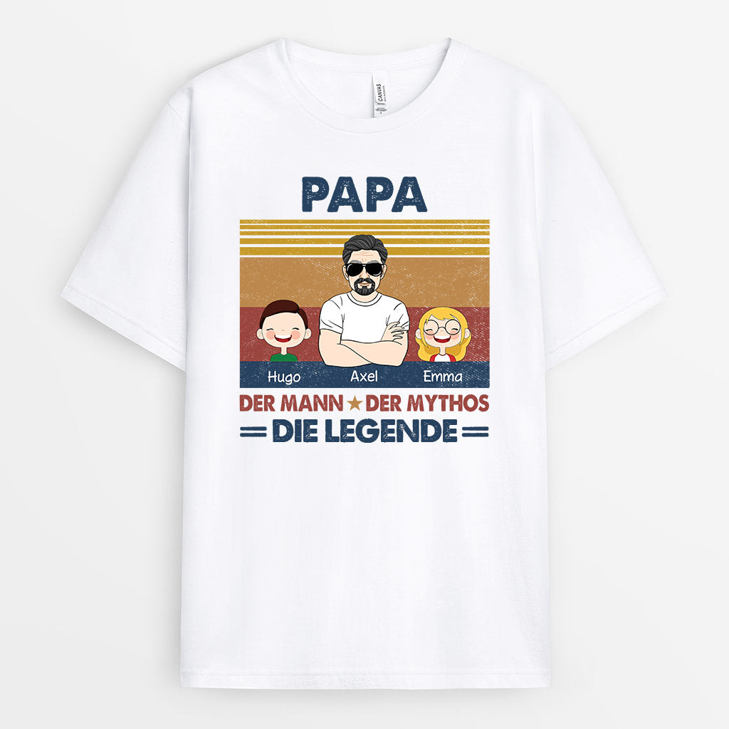 Papa Opa Der Legende - Personalisierte Geschenke | T-Shirt für Opa/Papa