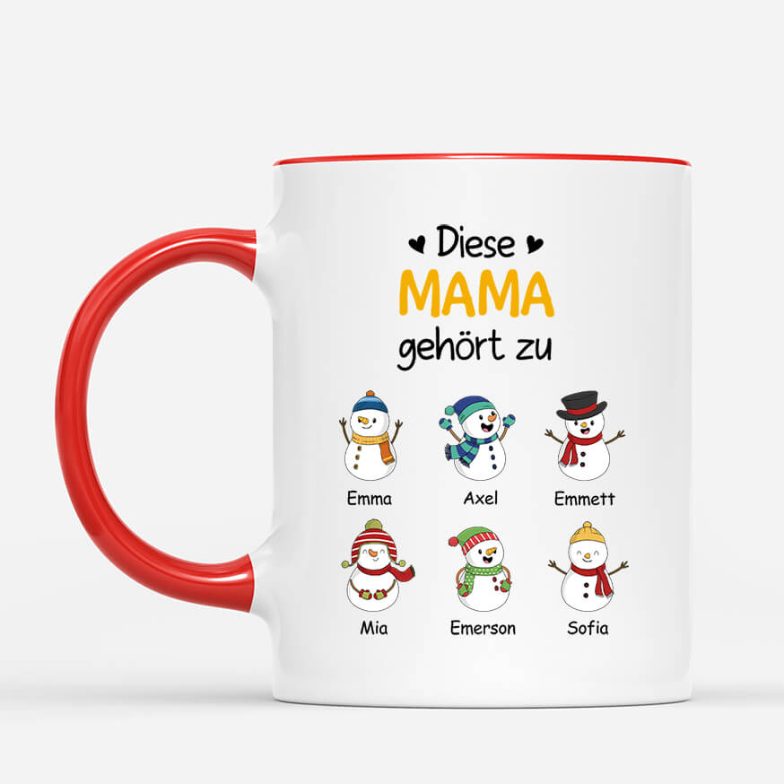0524MGE2 Personalisierte Geschenke Tasse Weihnachten Enkelkinder Oma Mama
